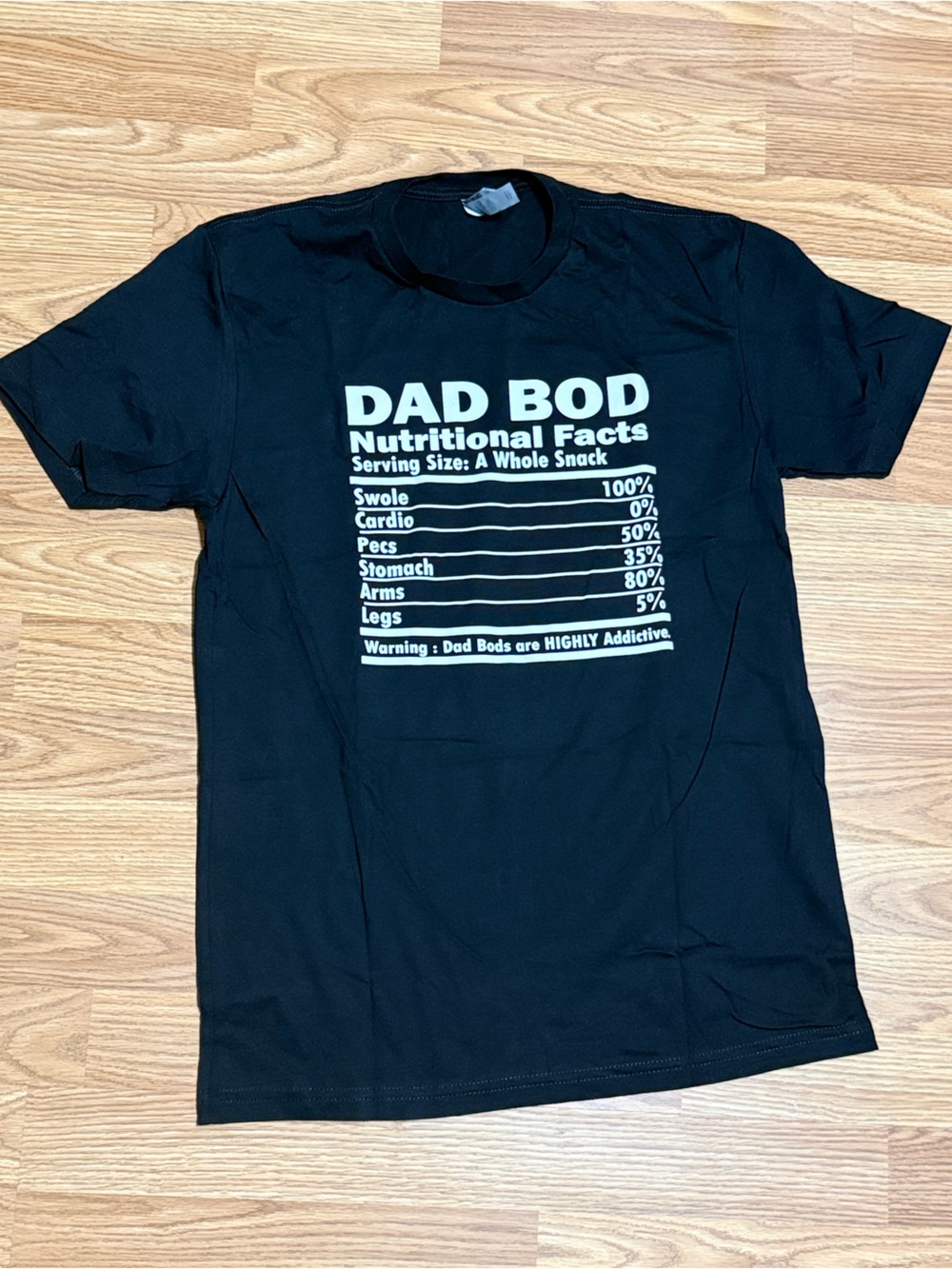 Dad Bod Nutritional Facts Graphic Tee - Black